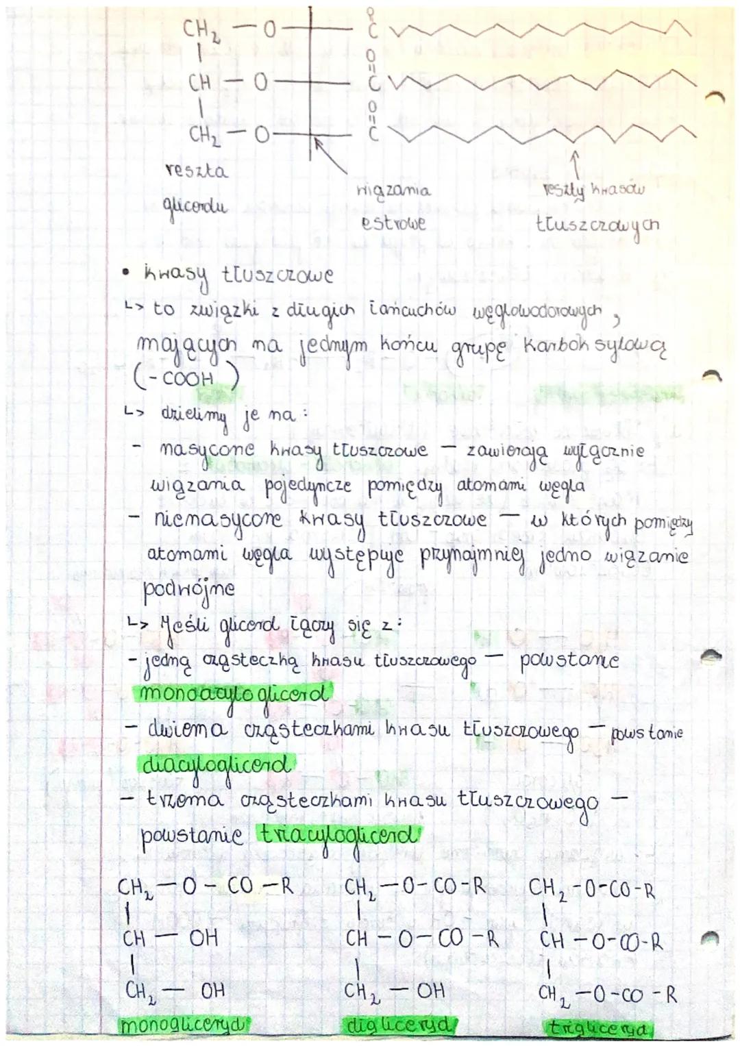 # BUDOWA I FUNKCJE
ZIPIDOW

1. Lipidy (tłuszcze)
a) Budowa chomiczna
> zbudowane z węgla, wodoru, tlonu a nichtóre
z nich dodatkowo z arotu 
