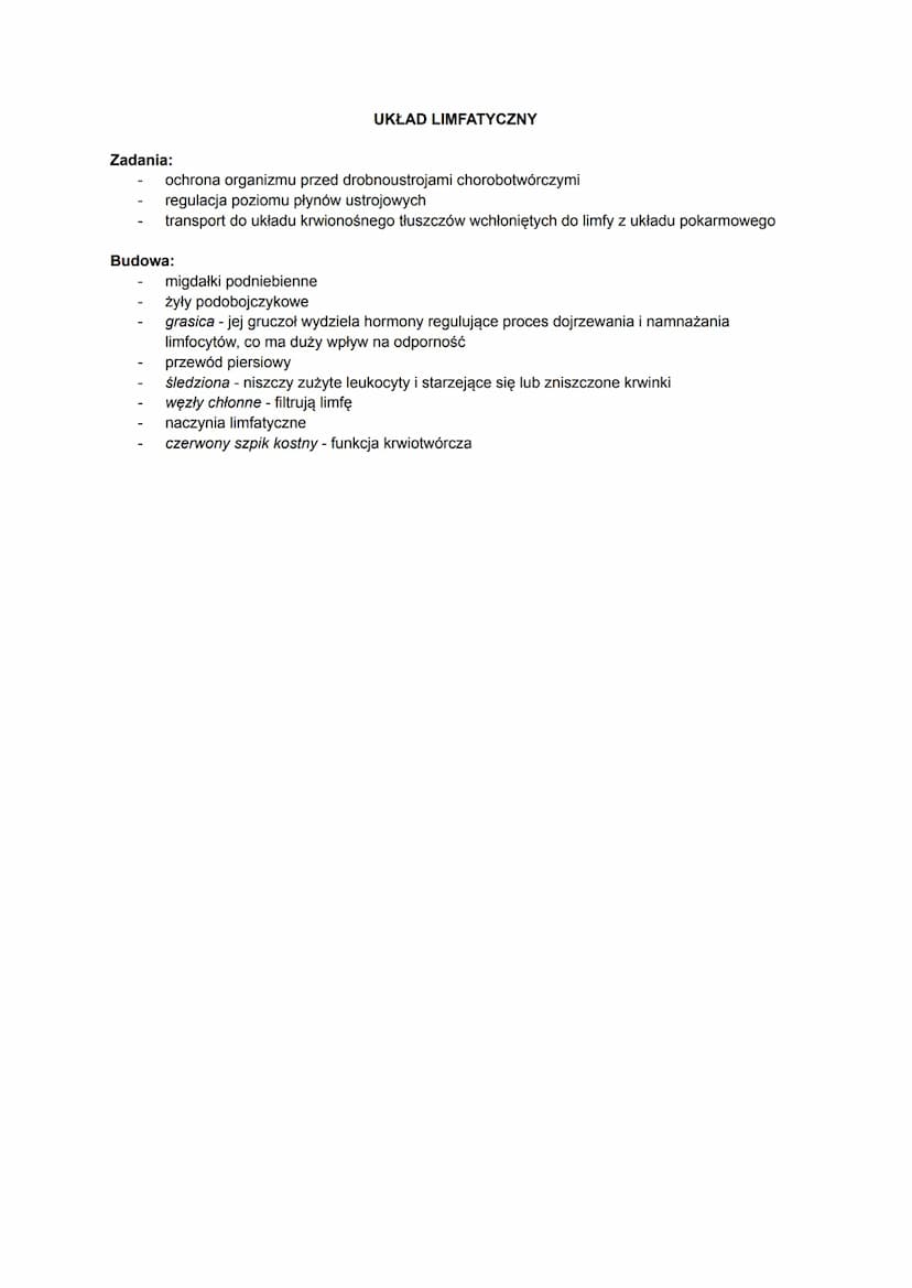 Układ krążenia składa się z:
układu krwionośnego (zamknięty)
układu limfatycznego
Funkcje krwi:
SPRAWDZIAN BIOLOGIA - UKŁAD KRĄŻENIA
transpo