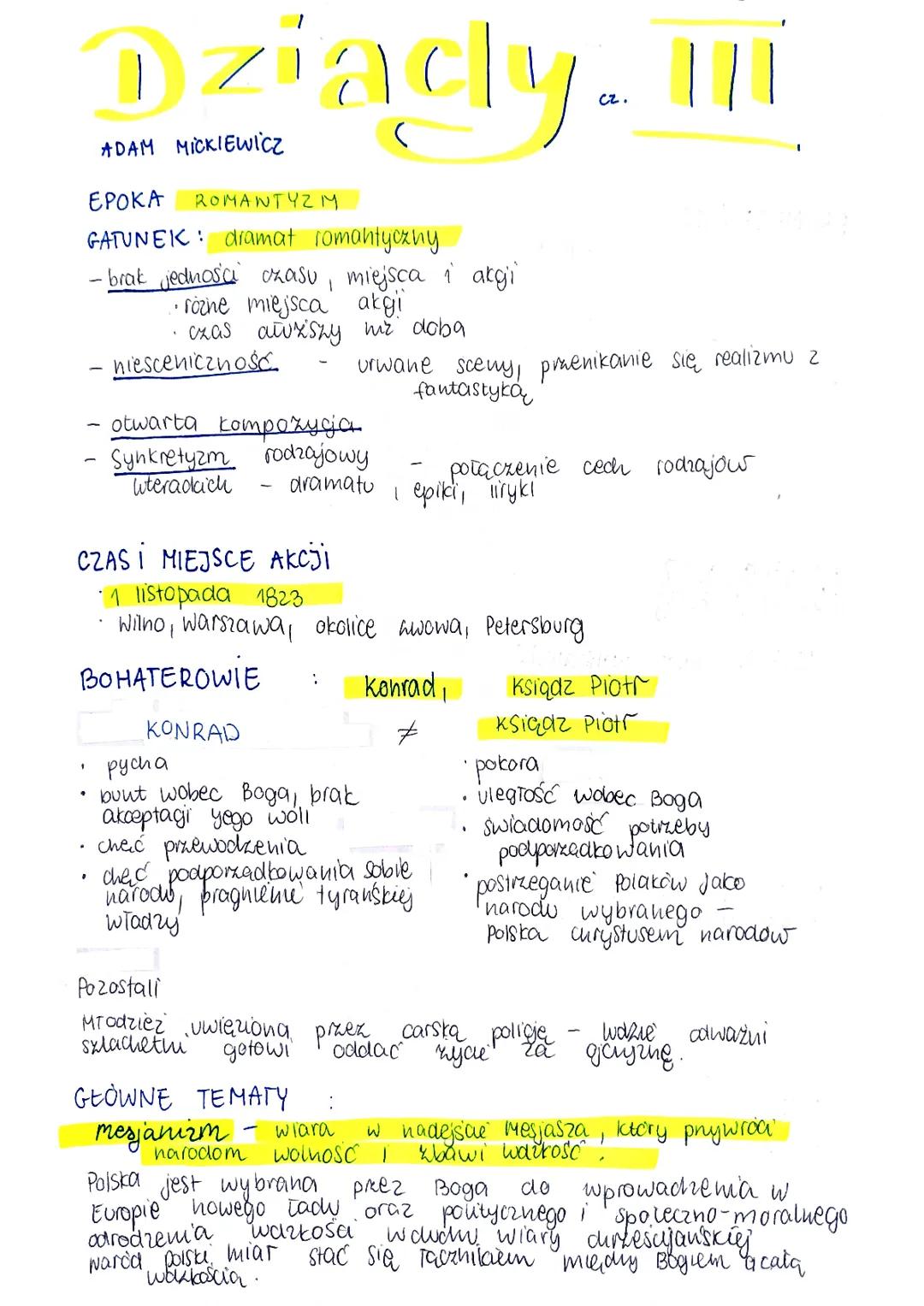 Streszczenie Dziady część III - Analiza Utworu