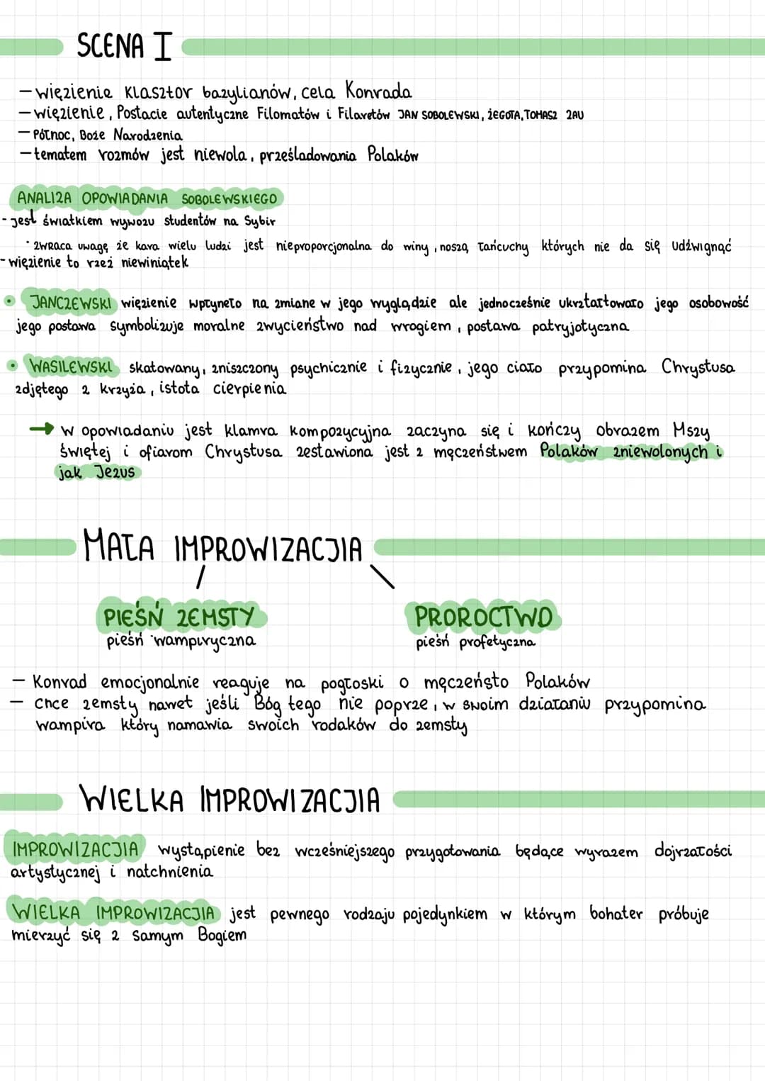 DZIADY. III
BUDOWA
DEDYKACJIA
PROLOG przemiana bohatera
AKT I
SCENA I Scena więzienna
SCENA II Wielka impronizacja
• SCENA III scena egzorcy