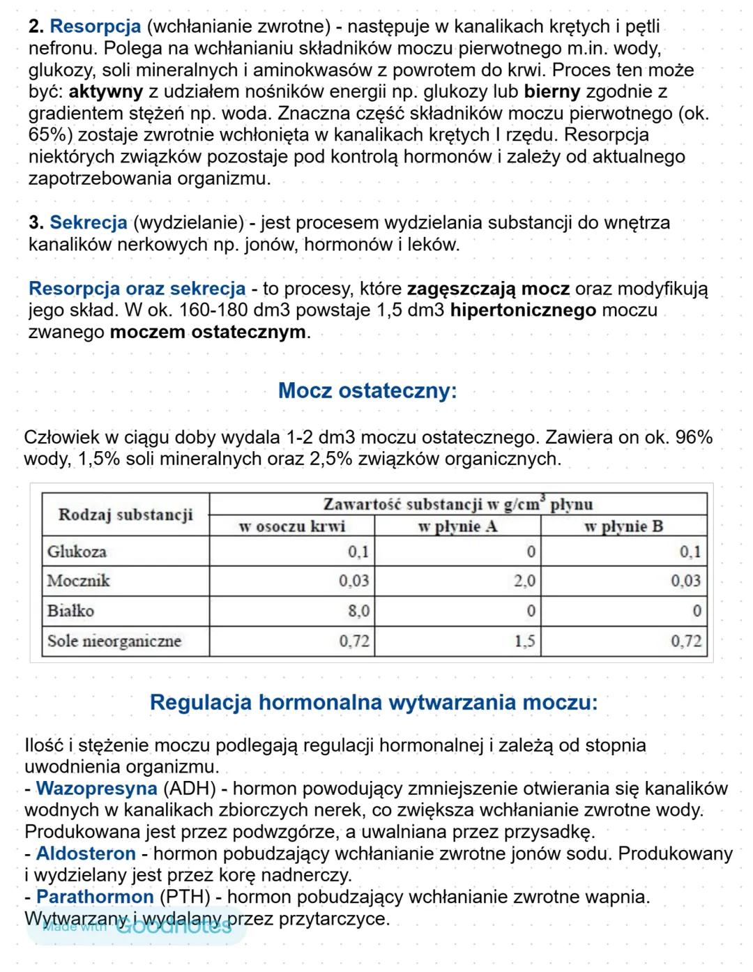 Budowa i funkcjonowanie układu moczowego
Wydalanie - proces fizjologiczny, polegający na usuwaniu z organizmu zbędnych oraz
szkodliwych prod