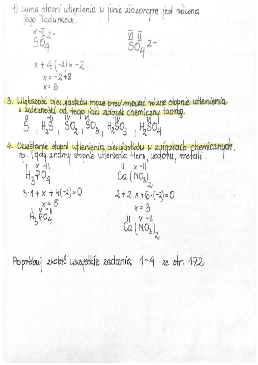 Stopnie utlenienia piewiastków chemicznych -
1. Stopien utlenienia to licabo, Tadunków dodatnich lub ujemnych,
jade posiadaiby atom danego p