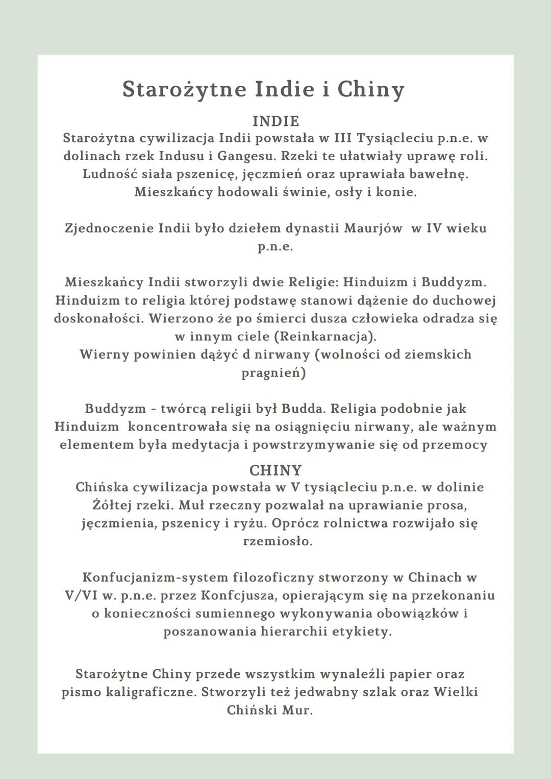 Starożytne Indie i Chiny