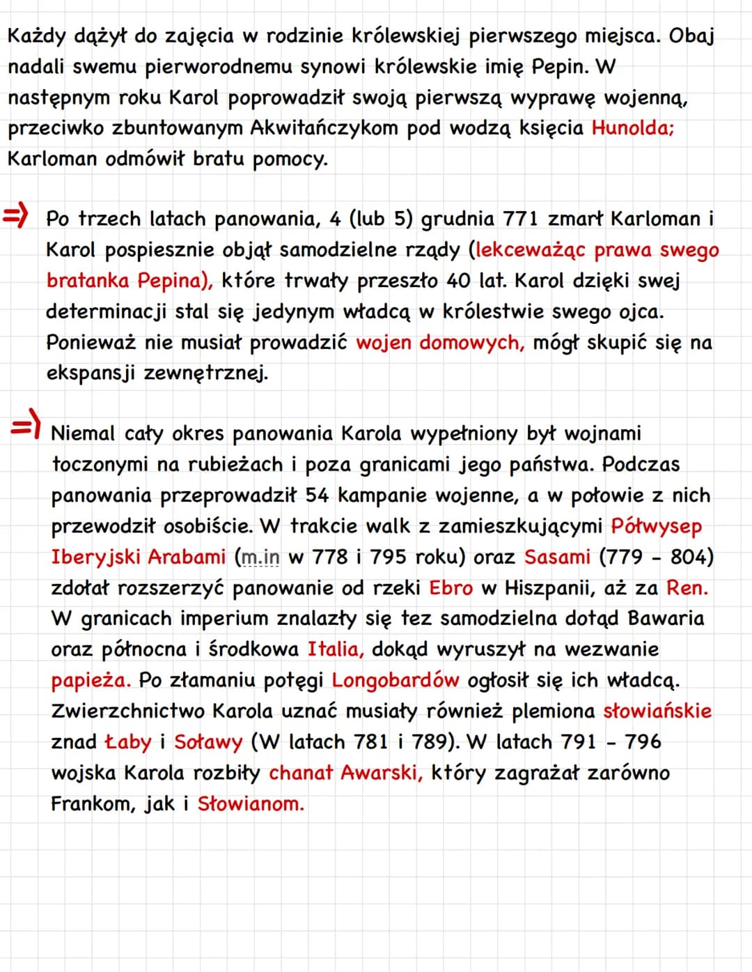 Imperium Karola Wiekiego
Państwo karolińskie powstało w wyniku sukcesu Pepinidów -
wielkiego arystokratycznego rodu frankijskiego - pochodzą