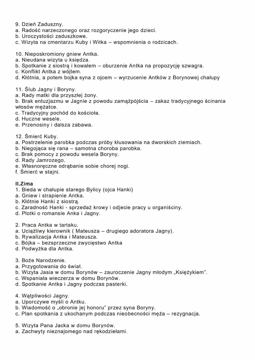 PROBLEMATYKA I MOTYWY W POWIEŚCI
CHŁOPI
Problematyka ,,Chłopów"
Społeczna i ekonomiczna- W Chłopach odnajdziemy wątki dotyczące biedy i
nędz