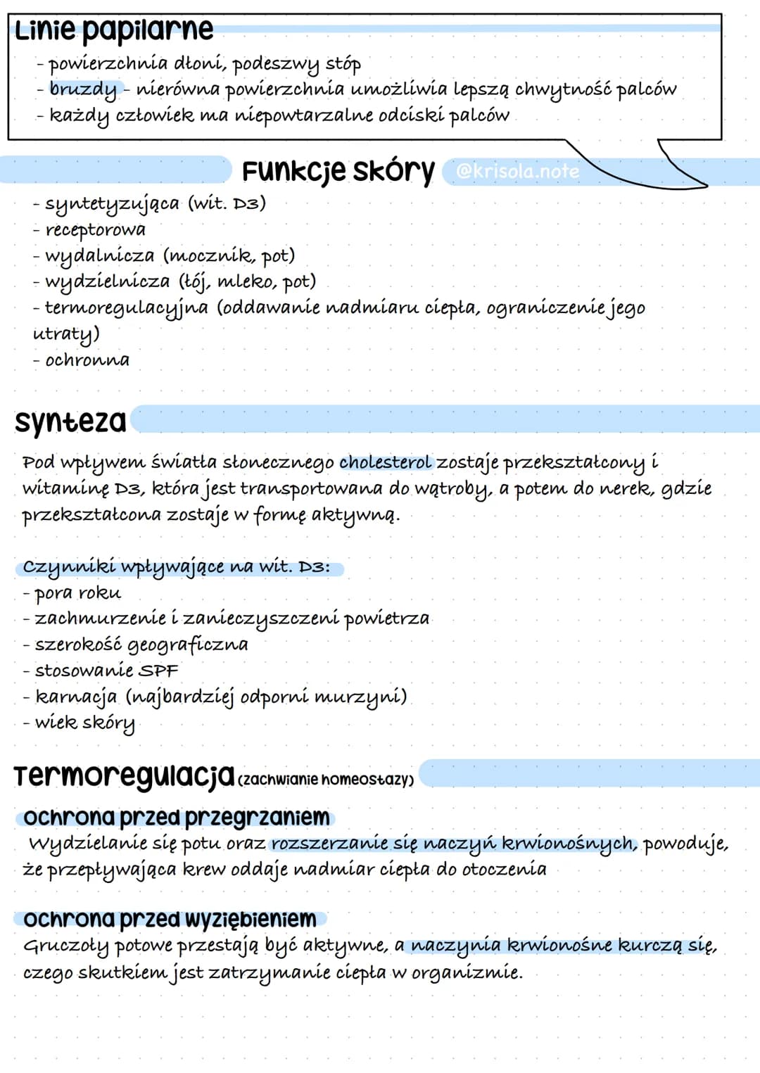 Linie papilarne
- powierzchnia dłoni, podeszwy stóp
- bruzdy - nierówna powierzchnia umożliwia lepszą chwytność palców
- każdy człowiek ma n
