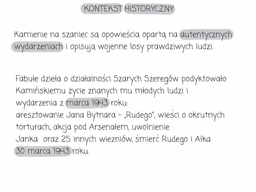 Geneza utworu
„Kamienie na szaniec" zostały wydane w 1944 roku
Aleksander Kamiński był twórca i komendantem organizacji
Małego Sabotażu Wawe