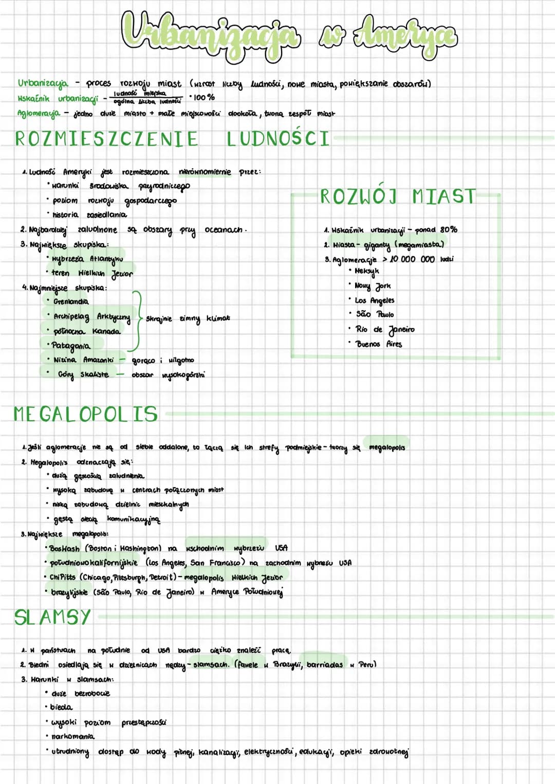 Vilankymp's & almstyps
Urbanizacja - proces rozwoju miast (Hzrost liczby ludności, nowe miasta, powiększanie obszarów)
ludność mieska
Wskaźn