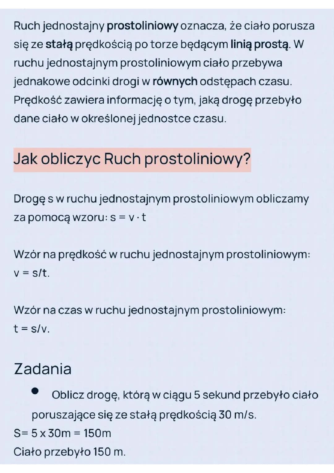 ruch jednostajny prostoliniowy