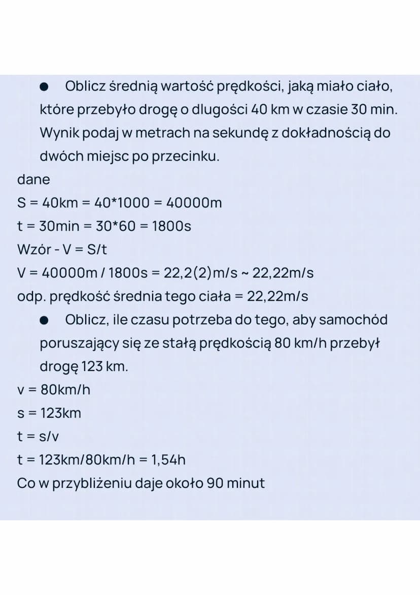 Ruch jednostajny prostoliniowy oznacza, że ciało porusza
się ze stałą prędkością po torze będącym linią prostą. W
ruchu jednostajnym prostol