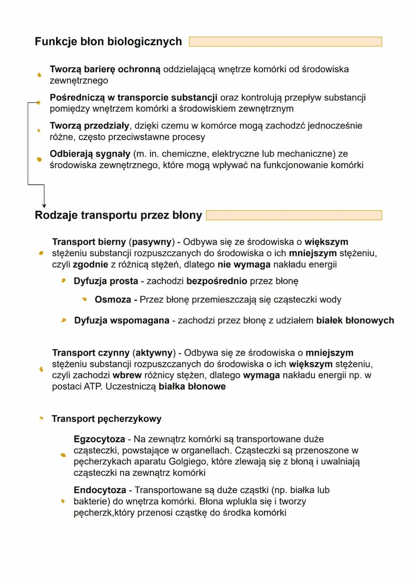 BUDOWA I ZNACZENIE BŁON BIOLOGICZNYCH
Każda komórka ma błonę komórkową, która oddziela ją od środowiska
zewnętrznego
W komórce występują bło