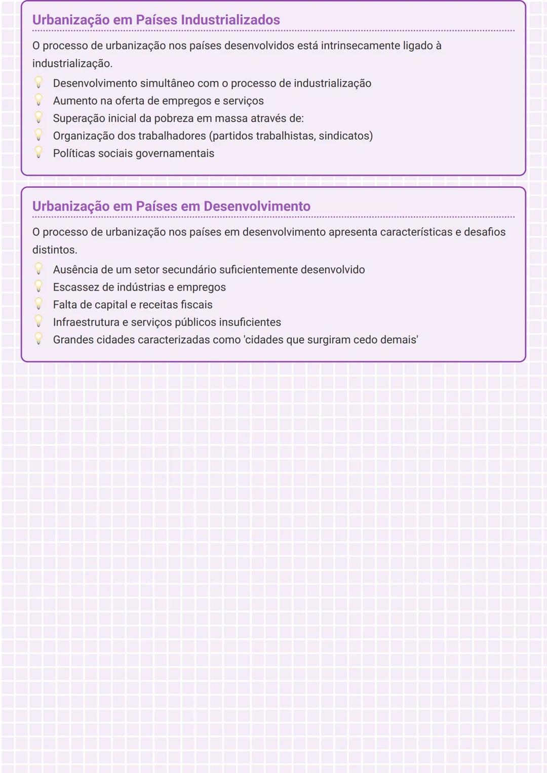 # Urbanização e Desenvolvimento Urbano

## Conceitos Básicos de Urbanização

A urbanização é um processo complexo que envolve tanto aspectos