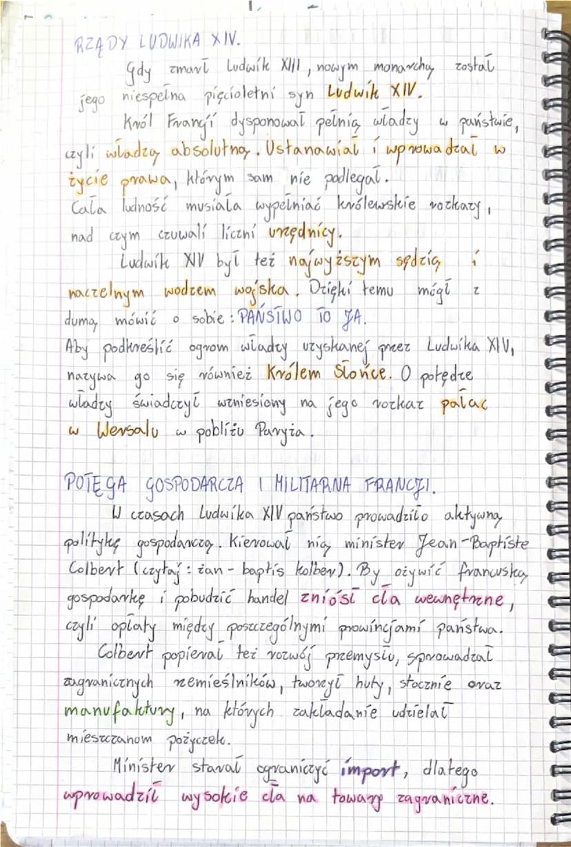 --- OCR Start ---
HISTORIA DZIAŁ IV
1. MONARCHIA ABSOLVINA WE FRANCJI
UMACNIANIE WŁADZY KRÓLEWSKIEJ.
Pod koniec XVI wieku królem Francji, og