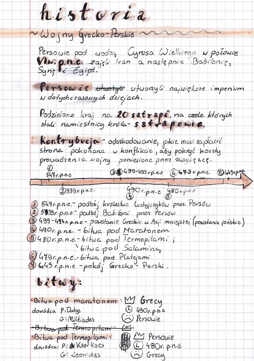 historia
~ Wojny grecko-Perskie
W
Persowie pod wodzą Cyrusa Wielkiego w połowie
Now. p.n.c. zajsh. Tran a następnie Babilonie,
Synę i Egipt.