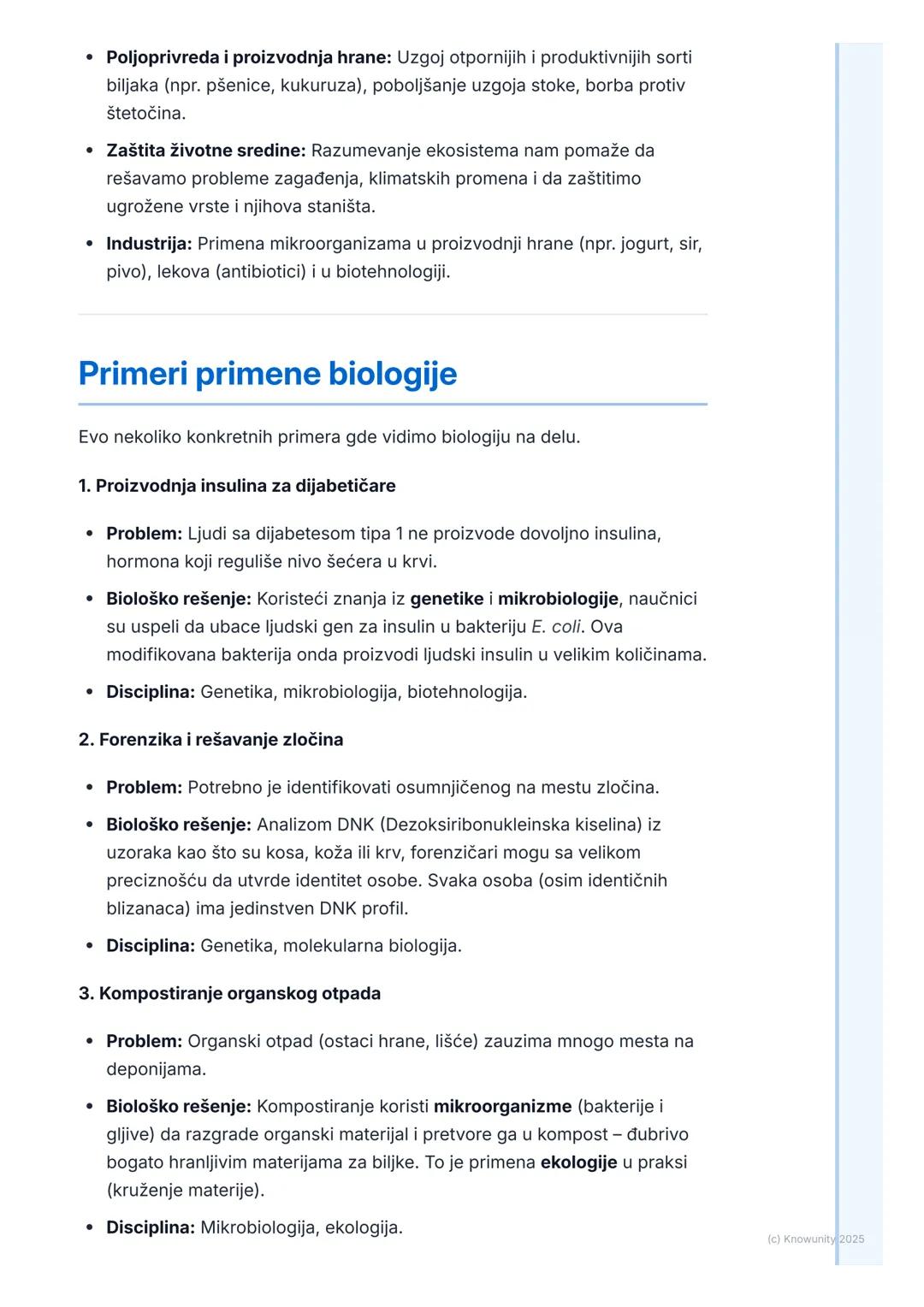 # Šta je biologija?

## Uvod u biologiju

Biologija je prirodna nauka koja se bavi proučavanjem života i živih
organizama. Sam naziv potiče 