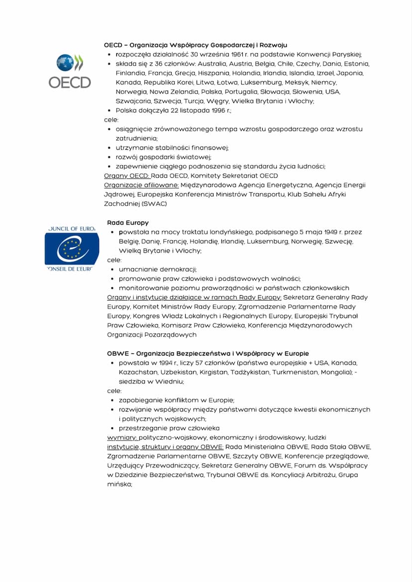 NATO
• założona 4 kwietnia 1949 r., Polska dołączyła w 1999 r.
• ma siedzibę w Brukseli
• podstawa prawna: Traktat Północnoatlantycki
Cele N
