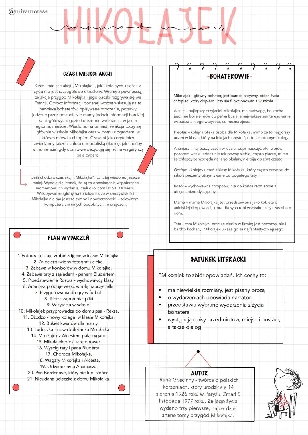 @miramorass
MIKOŁAJEK
CZAS I MIEJSCE AKCJI
Czas i miejsce akcji „Mikołajka", jak i kolejnych książek z
cyklu nie jest szczegółowo określony.