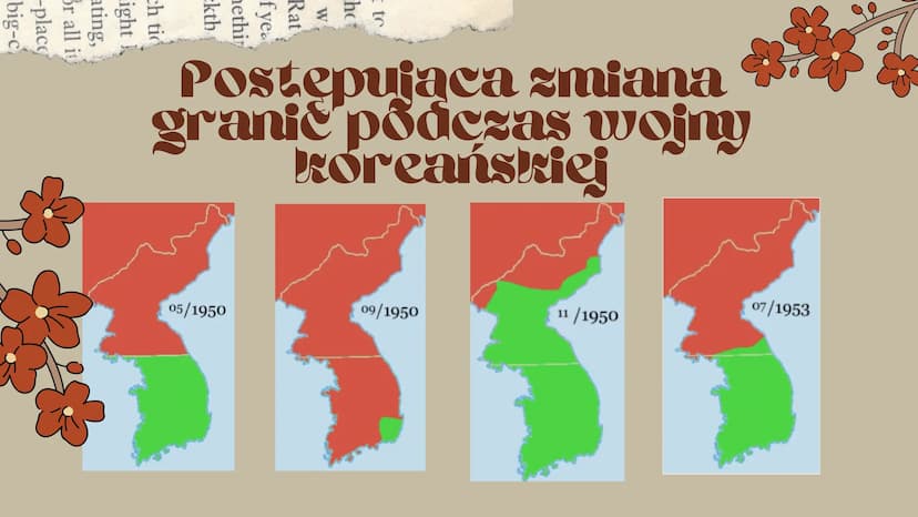 Konflikty
w Korei
M
Wojna koreańska
2 w, ther
d chaf
ll wat
u p!P
oj
an
rev
ес
Ba
Wojna koreańska
Trwała 3 lata
Wojna koreańska rozpoczęła s