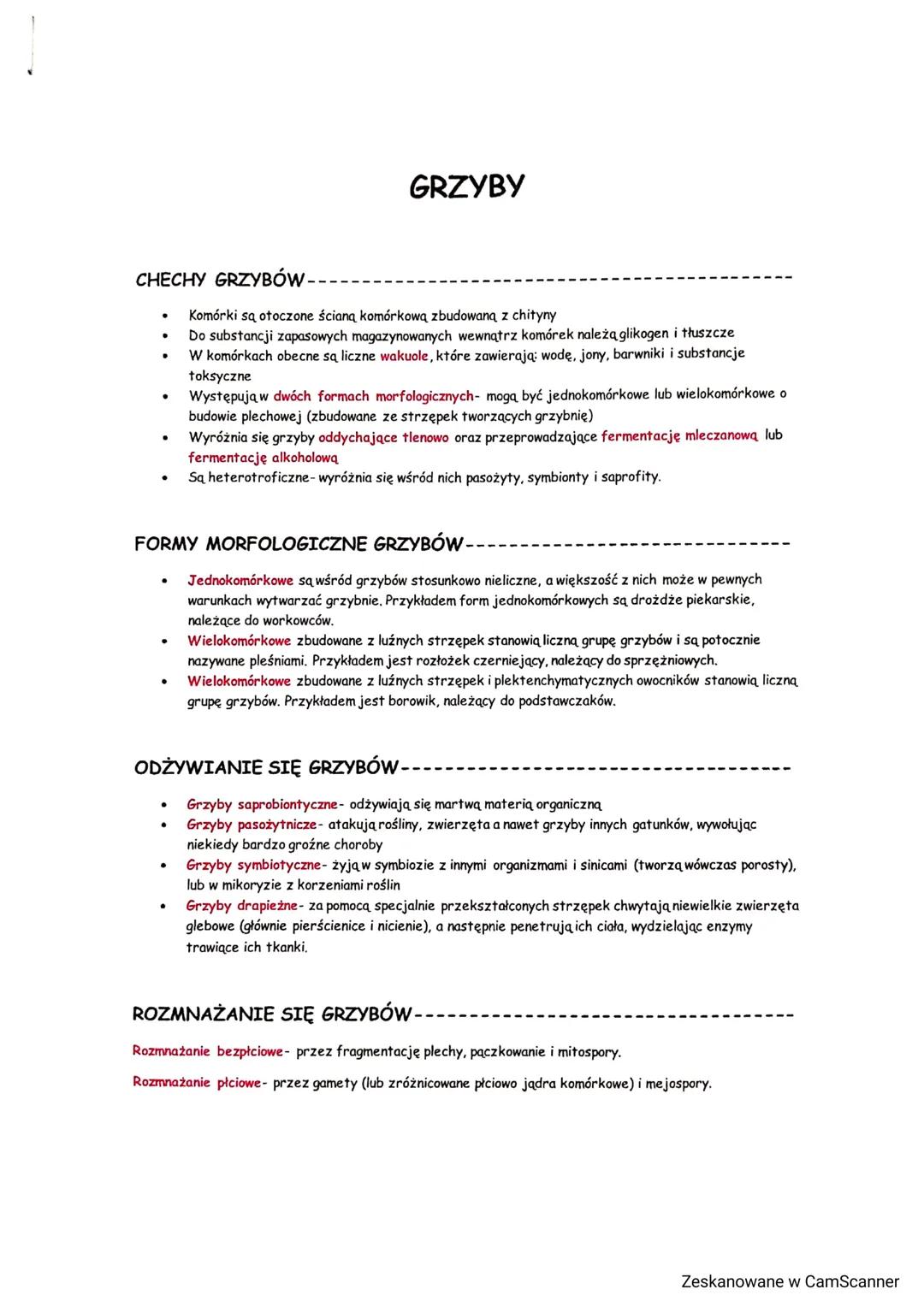 CHECHY GRZYBÓW-
●
.
FORMY MORFOLOGICZNE GRZYBÓW-
Jednokomórkowe są wśród grzybów stosunkowo nieliczne, a większość z nich może w pewnych
war