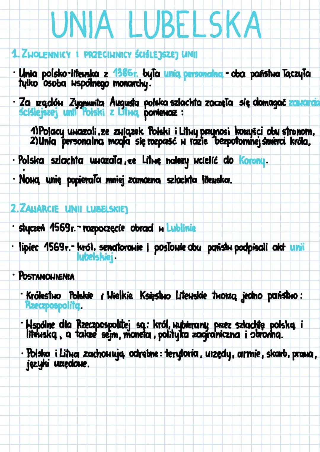 Unia Lubelska 1569 - Co to było i jakie miała skutki?