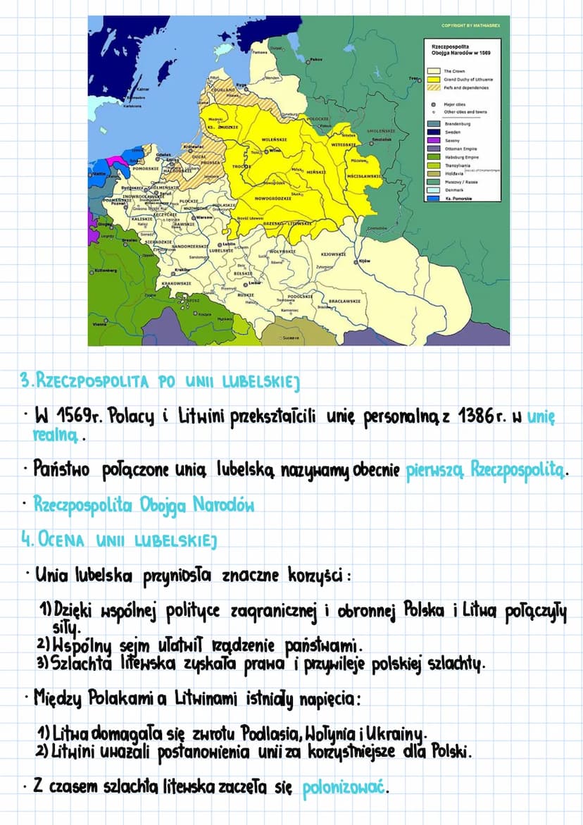 1. ZWOLENNICY I PRZECIWNICY ŚCIŚLEJSZEJ UNII
Unia polsko-litewska z 1386r. była unia personalna -oba państwa Tączyła
tylko osoba wspólnego m