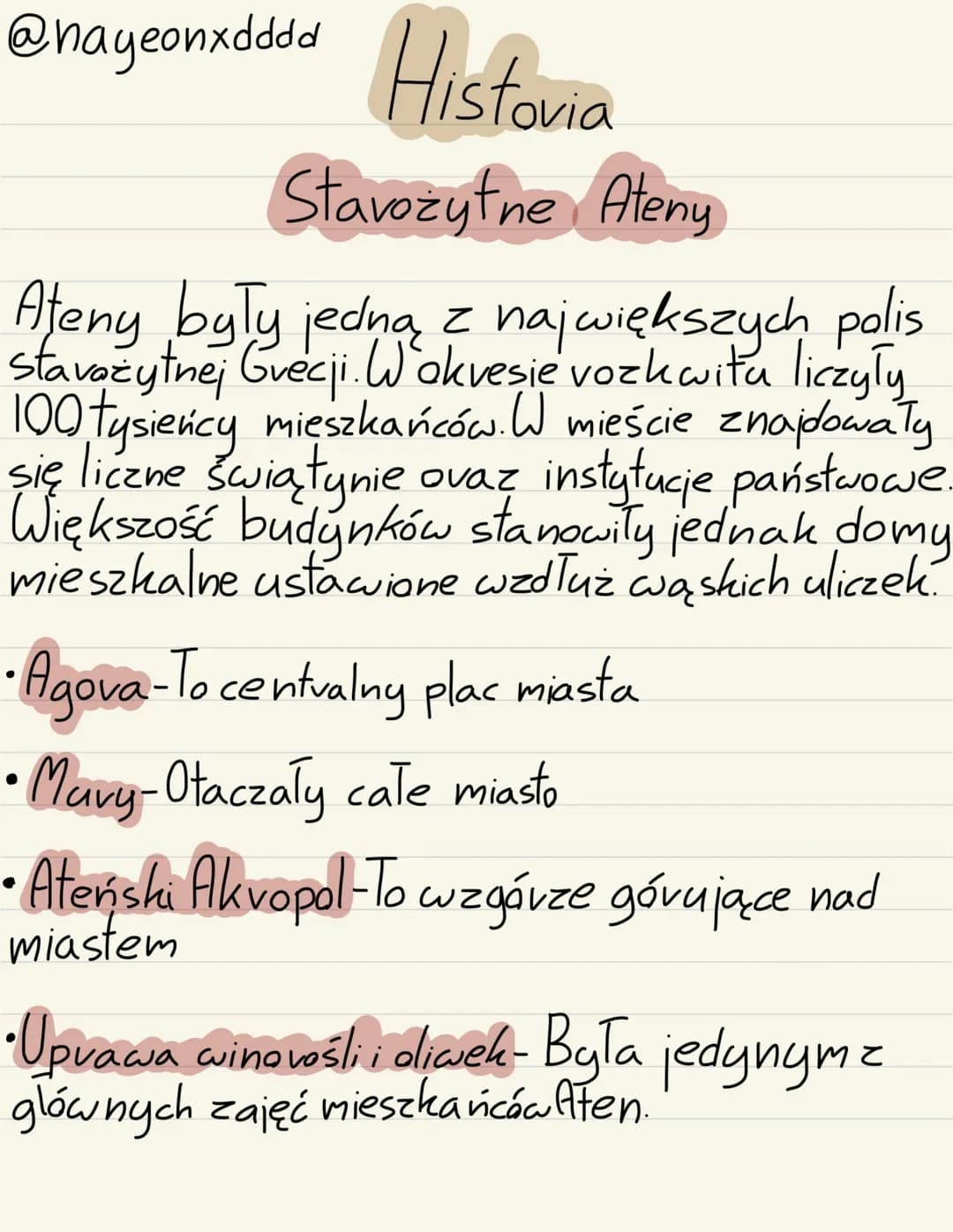 @nayeonxddd Historia
Stavożytne Ateny
Ateny były jedną z największych polis
stavożytnej Grecji. W okresie vozkwita liczyły
100 tysieńcy mies