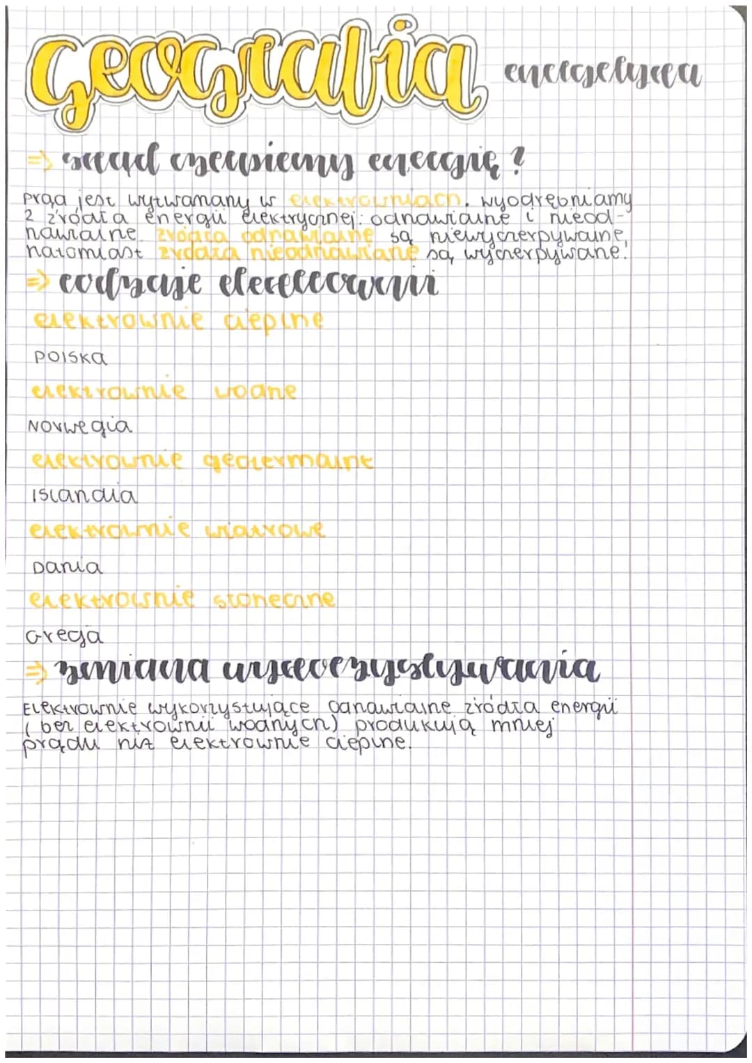 Notatka z geografii - energetyka w europie 🌍