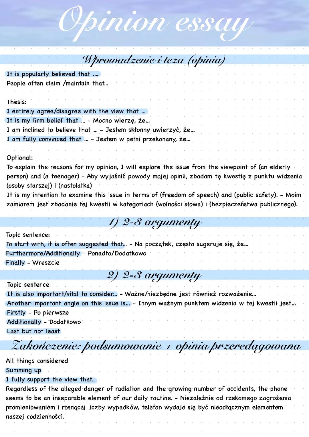 Opinion essay
