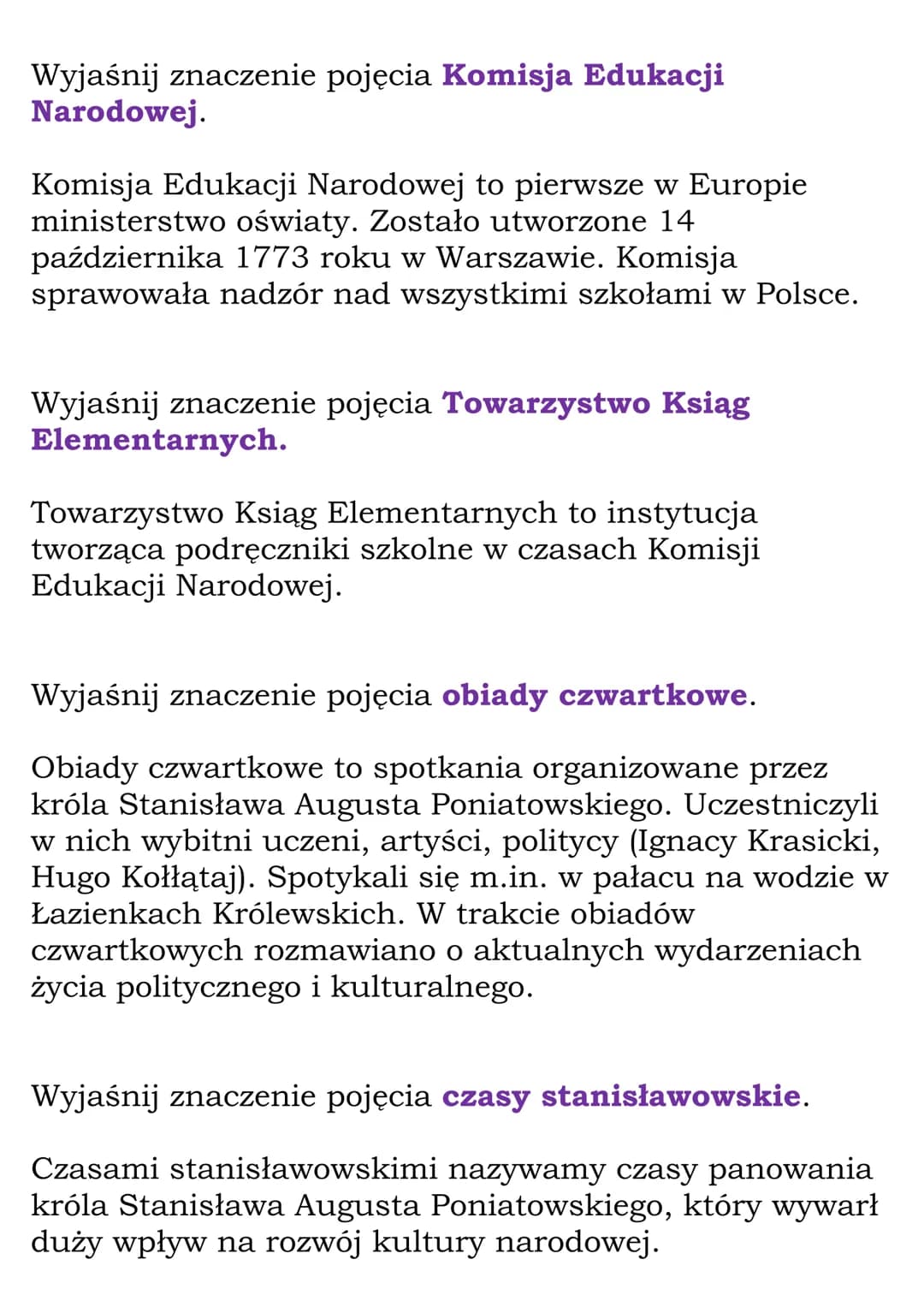 Stanisław August Poniatowski.
Konstytucja 3 maja.
(Dział: Czasy królów elekcyjnych)
Fiszki
Wyjaśnij znaczenie pojęcia konfederacja barska.
K