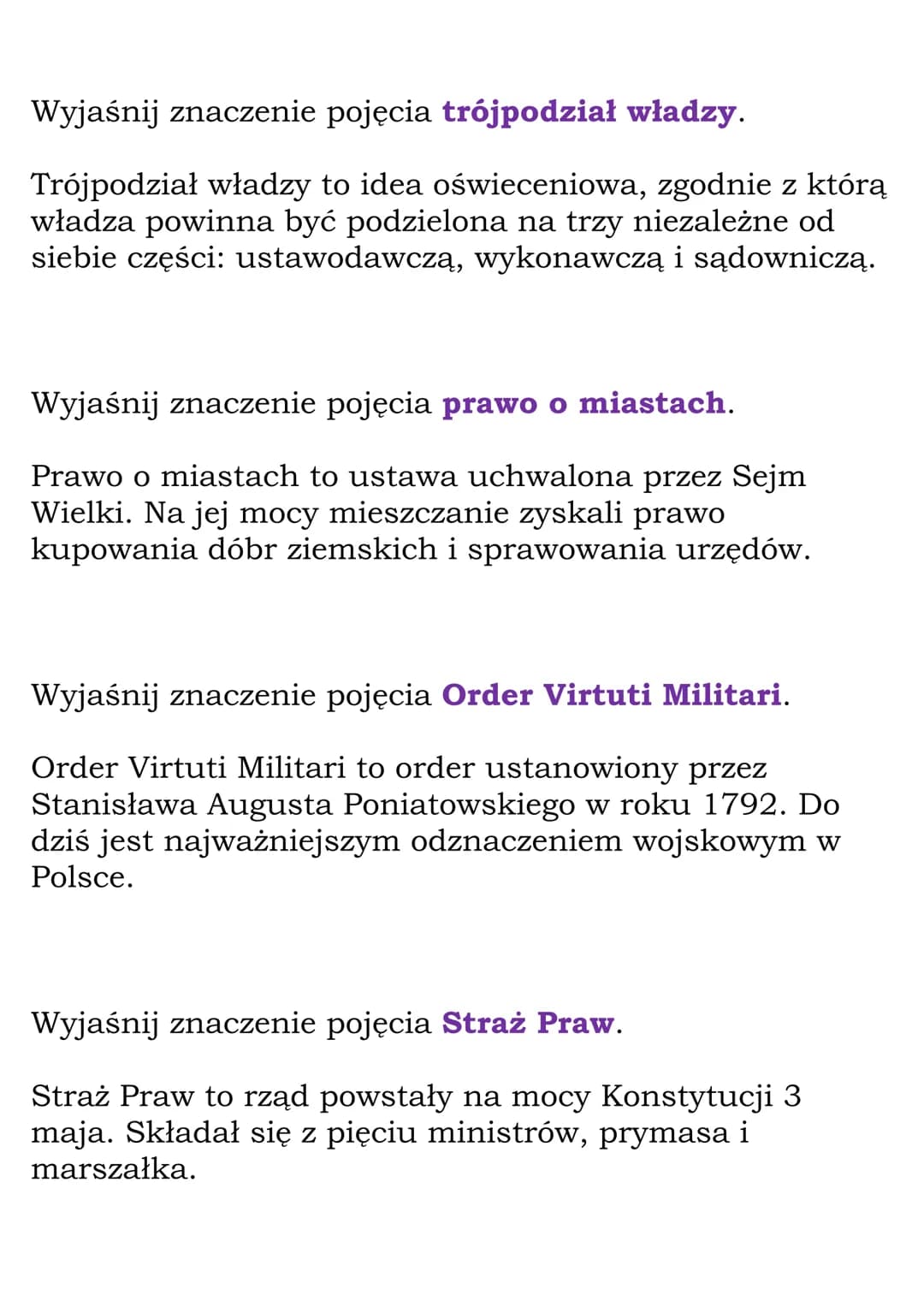 Stanisław August Poniatowski.
Konstytucja 3 maja.
(Dział: Czasy królów elekcyjnych)
Fiszki
Wyjaśnij znaczenie pojęcia konfederacja barska.
K