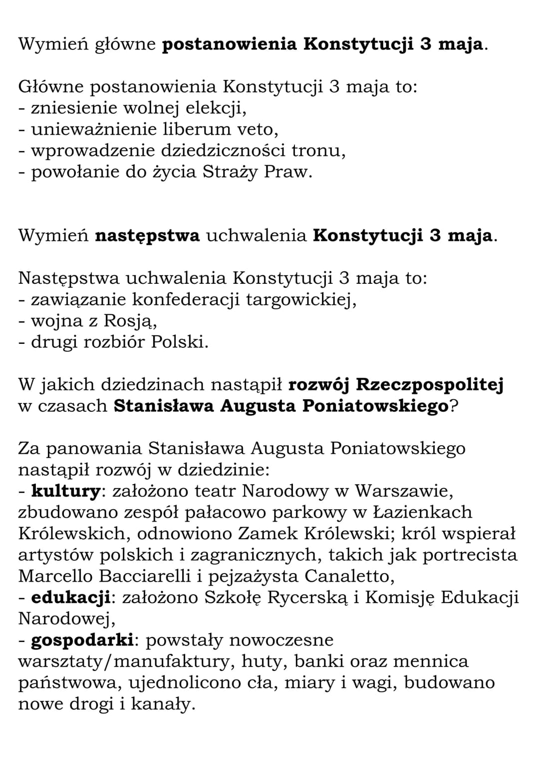 Stanisław August Poniatowski.
Konstytucja 3 maja.
(Dział: Czasy królów elekcyjnych)
Fiszki
Wyjaśnij znaczenie pojęcia konfederacja barska.
K