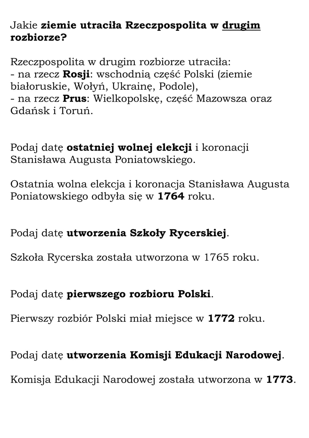 Stanisław August Poniatowski.
Konstytucja 3 maja.
(Dział: Czasy królów elekcyjnych)
Fiszki
Wyjaśnij znaczenie pojęcia konfederacja barska.
K