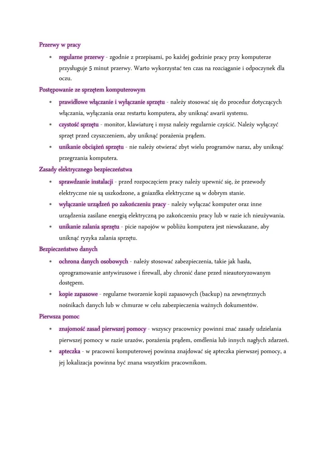 # Ergonomia i zasady BHP

1. Ergonomia

Zajmuje się dostosowaniem materialnych środków produkcji do psychofizycznych możliwości
człowieka. W