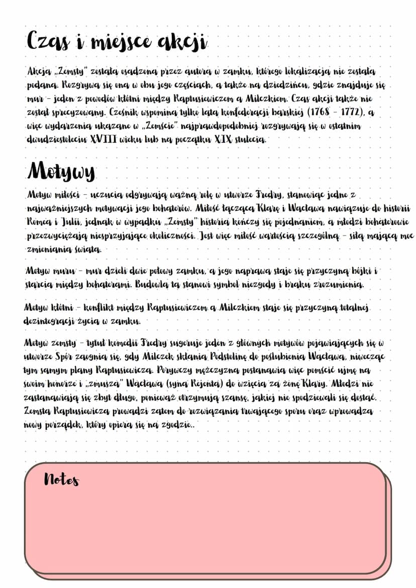 Zensta
Streszczenie
Cześnik Raptusiewicz myslat nad ożenieniem się. Zastanawiał się nad swoją
wybranką, do głowy przychodziła mu jedynie Pod