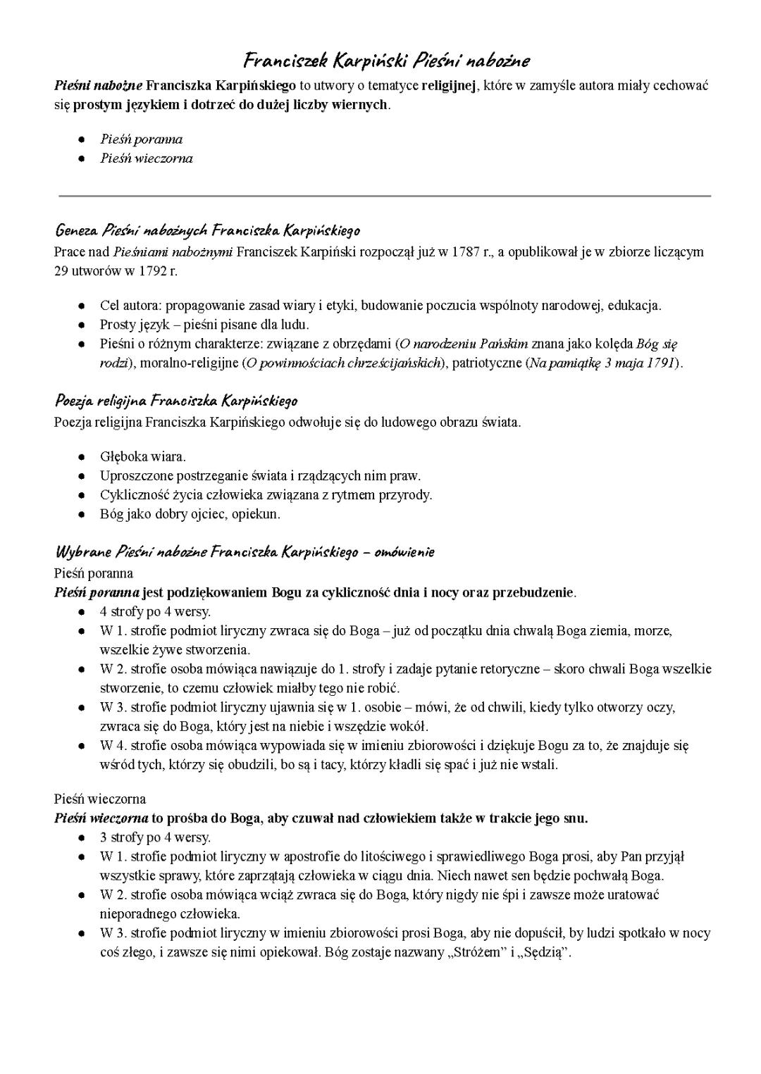 Pieśni nabożne - Franciszek Karpiński 