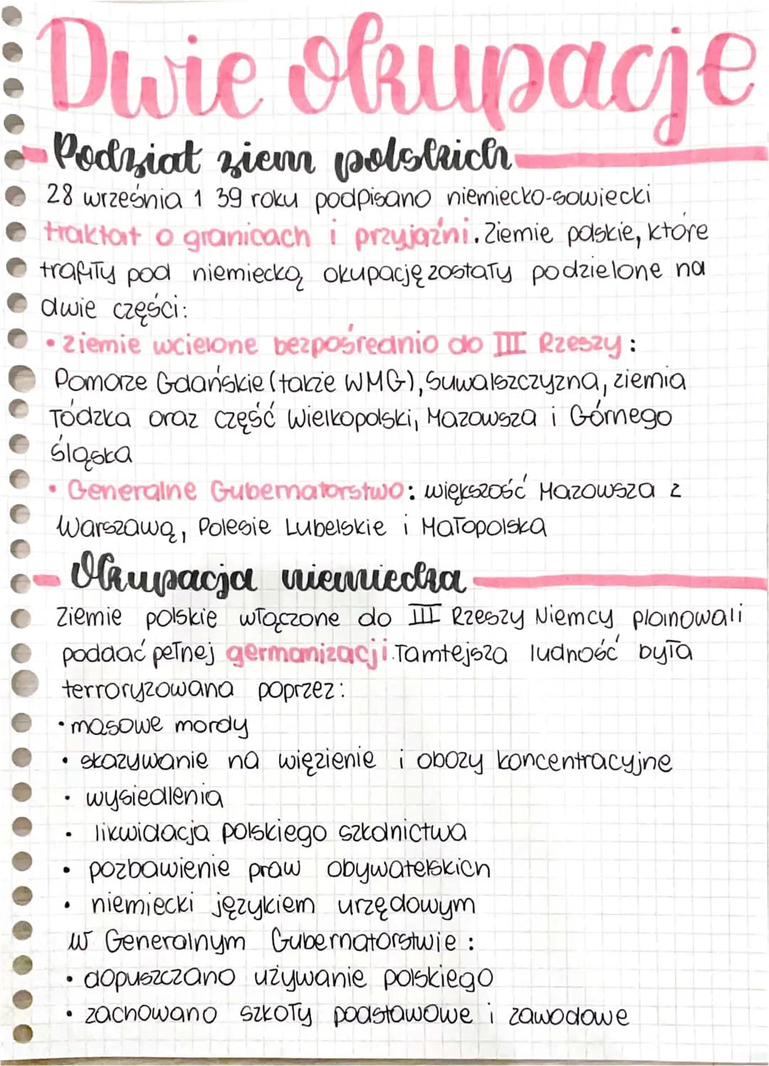 Polska pod okupacją niemiecką i sowiecką - Notatki i Prezentacja