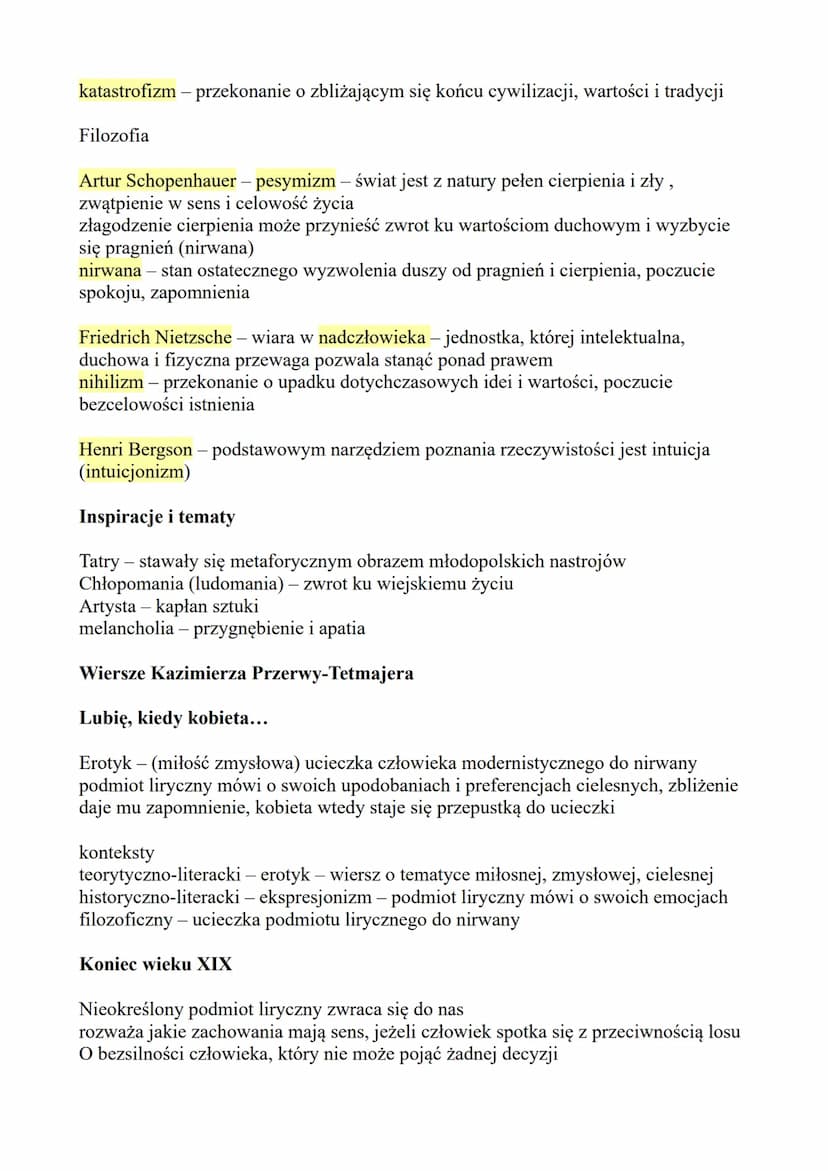 Literatura i kultura XIX/XX wieku
Modernizm
Nazwa
Młoda Polska określenie wprowadzone przez Artura Górskiego (zatytułował tak swój
cykl arty