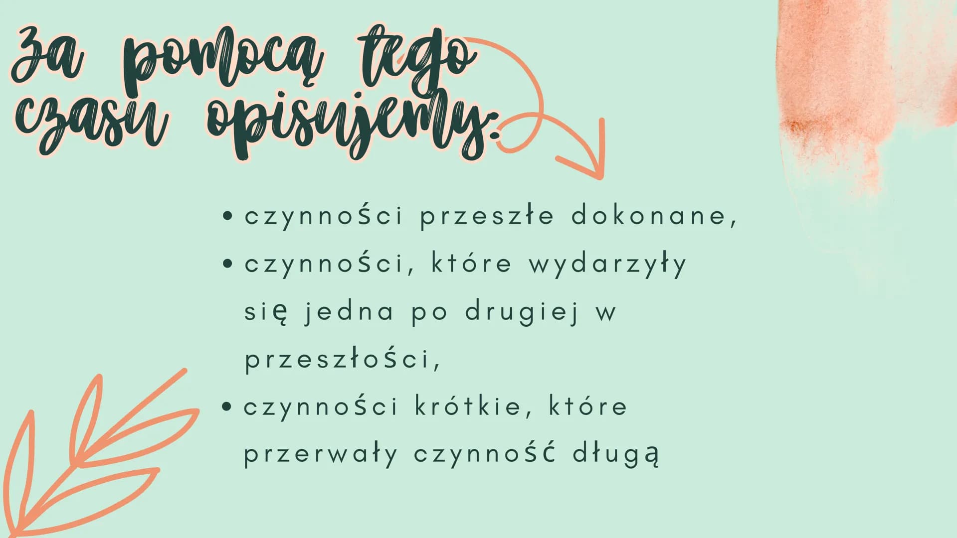 past
simple
angielski za pomocą tego
за
czasu opisujemy.
czynności przeszłe dokonane,
• czynności, które wydarzyły
się jedna po drugiej w
pr