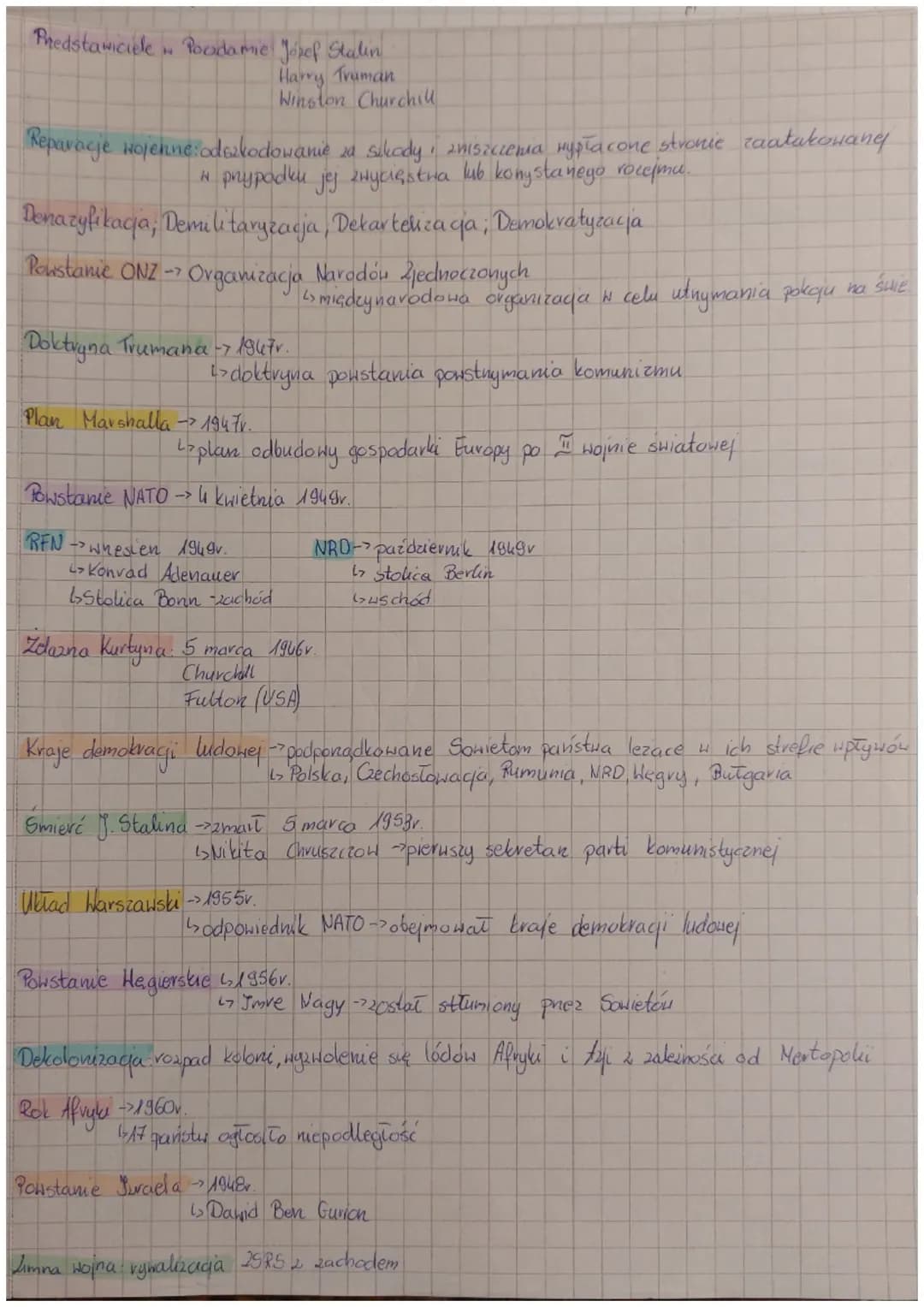 Predstawiciele Poodamie Josef Stalin
Harry Truman
Winston Churchill
N
Reparacje wojenne: odszkodowanie za szkody i zniszczenia Hypłacone str