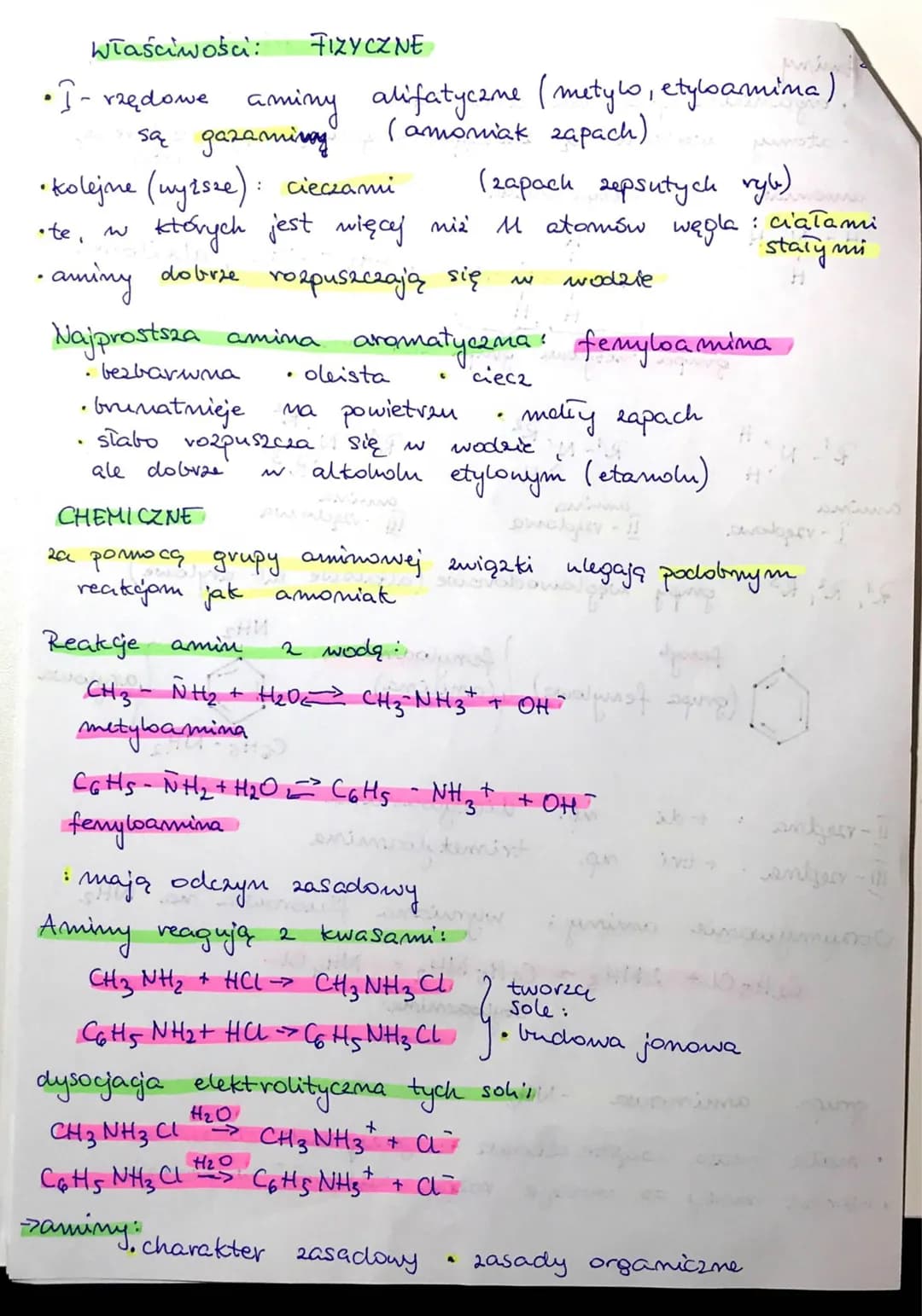 Aminy
organiczne pochodne amoniaku
atomy wodoru są zastąpione grupą węglowodorową
(-R)
amoniak
H-N-H
1
R₁. N'
1
amina
H
H
I-vzędowa
R₁, R², 