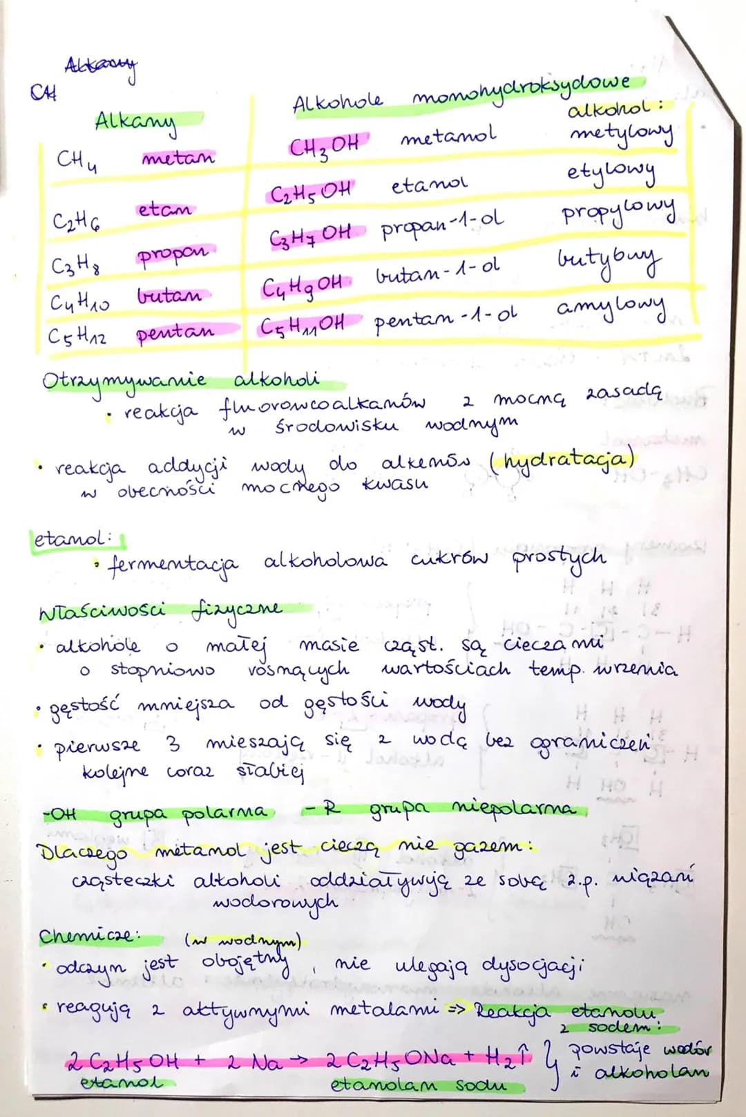 Nazwy i Wzory Alkoholi oraz Aminy - Kulka Chemii dla Klasy 8 i 3