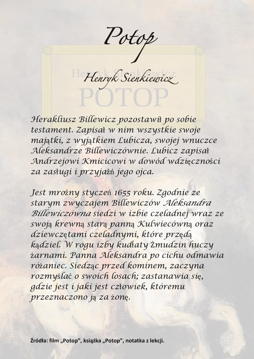 Potop
Henryk Sienkiewicz
РОТОР
Akcja utworu rozgrywa się w latach 1655-1657
na terenie Rzeczpospolitej, gdzie ma miejsce
najazd szwedzki.
He