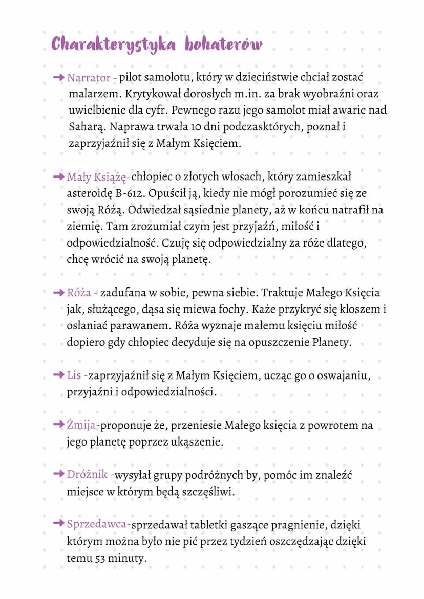 ●
.
•
.
●
Gatunek - epika
Rodzaj baśń; powiastka filozoficzna; przypowieść
Narrator Pilot
Narracja pierwszoosobowa
..
Czas i miejsce akcji
C