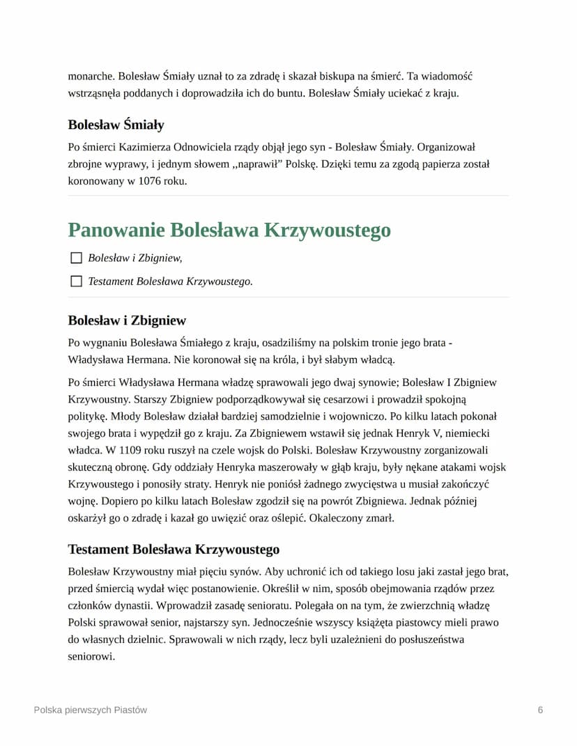 Polska pierwszych Piastów
Na początek kilka ważnych dat:
966 Chrzest Mieszka I,
997 Misja biskupa Wojciecha do Prusów,
1000 Zjazd gnieźnieńs