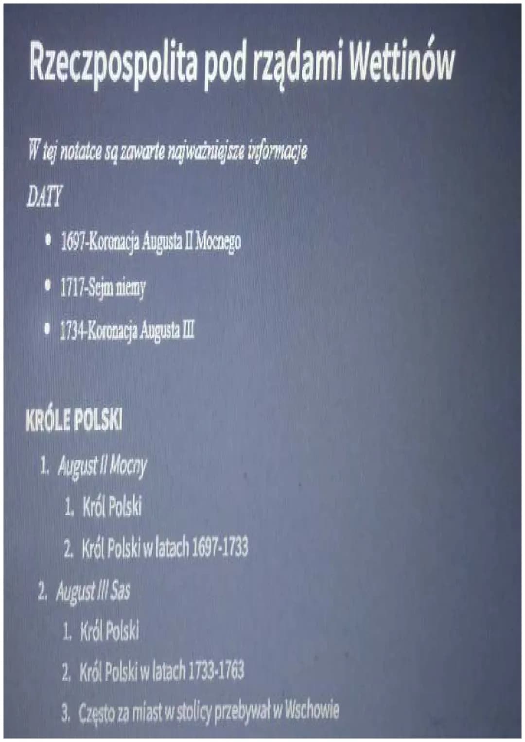 Rzeczpospolita pod rządami Wettinów 