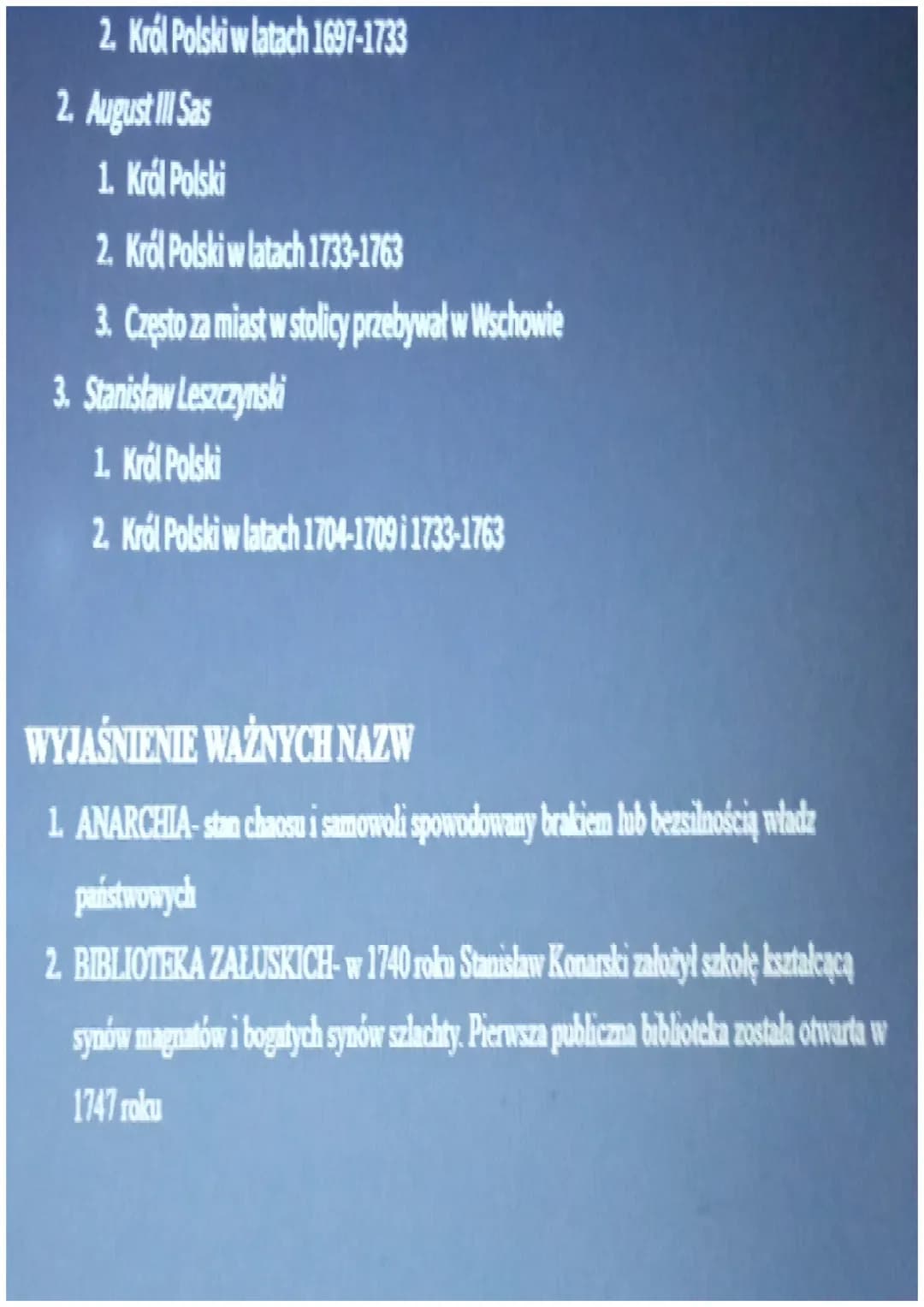 Rzeczpospolita pod rządami Wettinów
W tej notatce są zawarte najważniejsze informacje
DATY
• 1697-Koronacja Augusta II Mocnego
• 1717-Sejm n