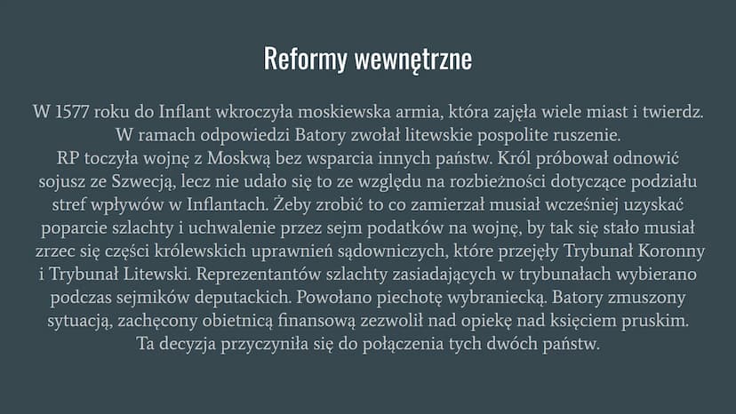 Panowanie Stefana Batorego Stefan Batory - jak został królem?
Po ucieczce Henryka Walezego w 1574 roku pojawił się w państwie polsko-litewsk