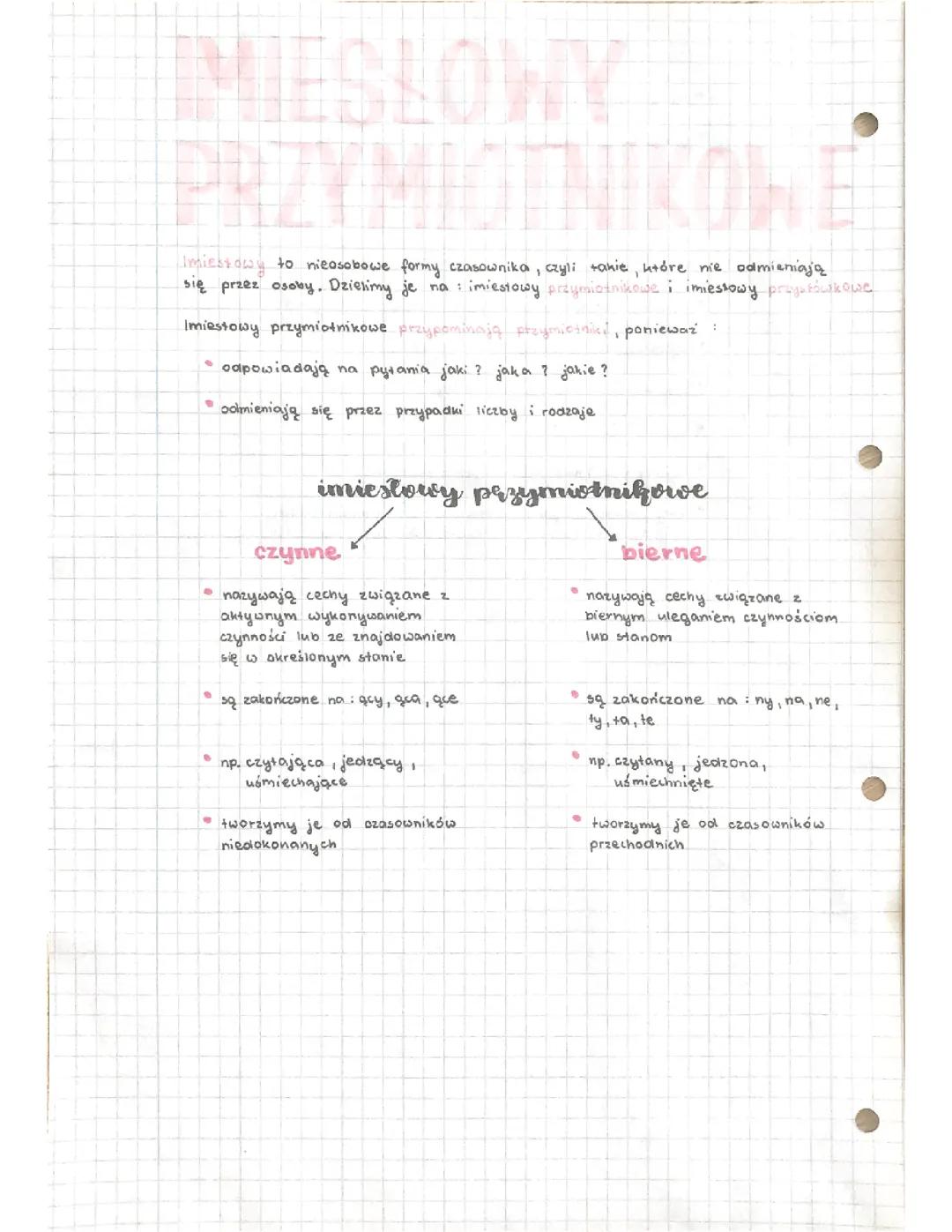 Imiesłowy Przymiotnikowe - Wyjaśnienie i Przykłady