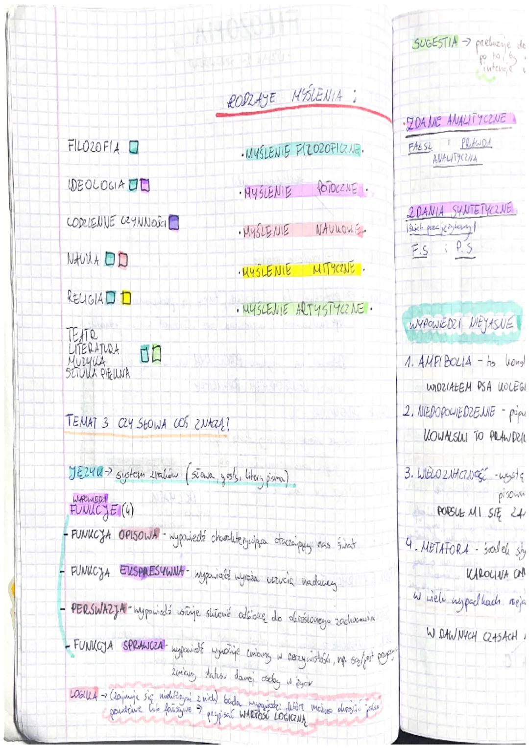 TEMAT 2 MYSLENIE FILOZO FICZNE
- oboliczności
- emogje
-doświądzeme
-Świa to pagląd
/
FILOZOFIA
~OZIAŁ 1~ SPRAWDZIAN
zachowanie ludzi
FREE
Ś