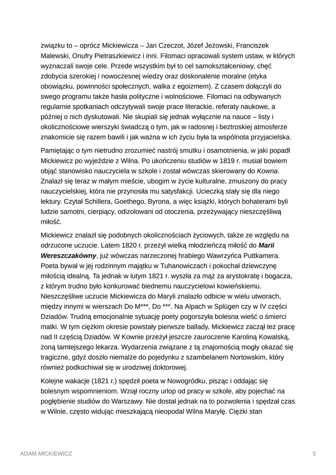 Adam Mickiewicz - Najważniejsze Informacje i Twórczość